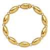 14k Polished 8.2mm Fancy Oval Link 7.5 inch Bracelet