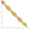 14k Polished 8.2mm Fancy Oval Link 7.5 inch Bracelet