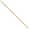 14K Two-tone Polished 3.5mm Fancy Twisted Bar Link 7.75 inch Bracelet
