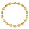 14K Polished 6.3mm Puffed Anchor/Mariner Link 7.75 inch Bracelet