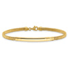 14K Polished 3.5mm Fancy Curved Bar 7.75 inch Mesh Bracelet