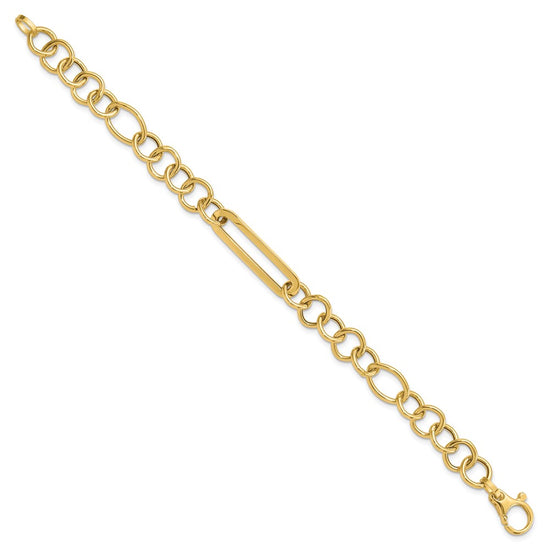 14K Polished Fancy Link 7.75 in Bracelet
