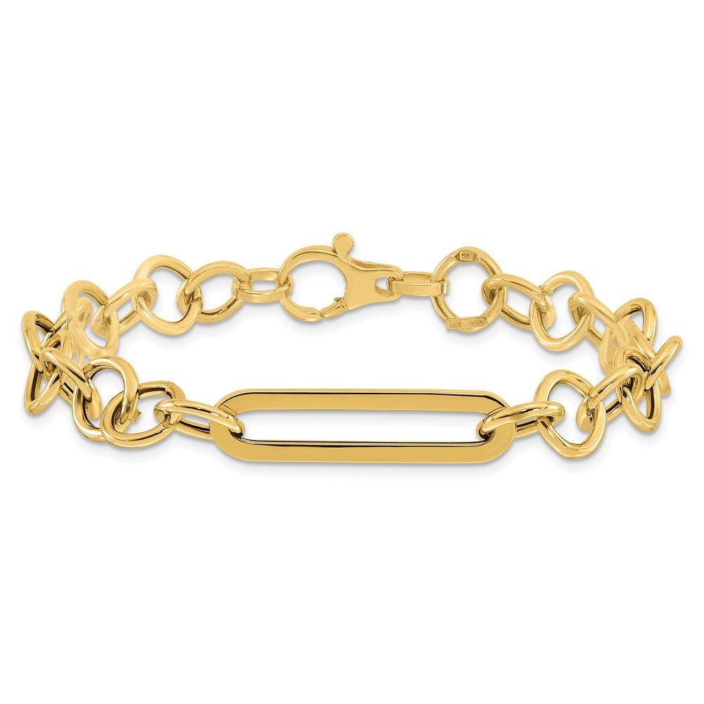 14K Polished Fancy Link 7.75 in Bracelet