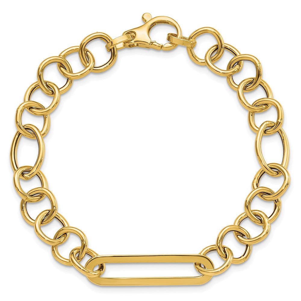 14K Polished Fancy Link 7.75 in Bracelet