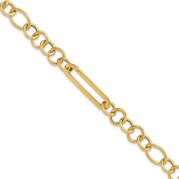 14K Polished Fancy Link 7.75 in Bracelet