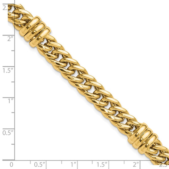 14K Polished 10mm Fancy Curb Link 7.5 inch Bracelet