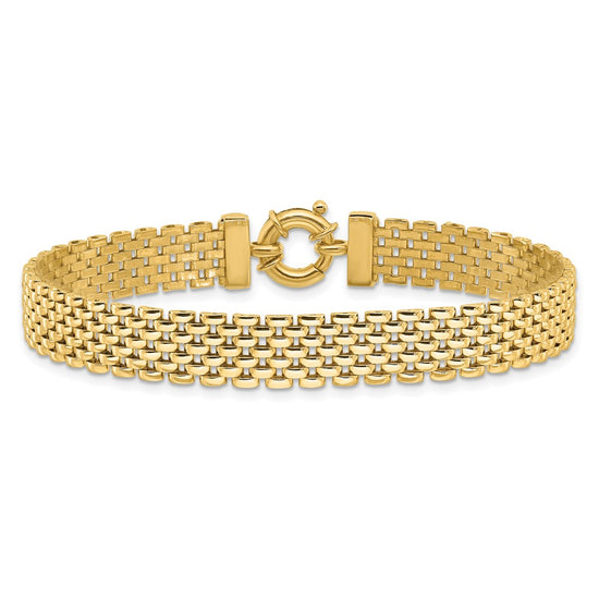 14K Polished 8.4mm Panther Link 7.5 inch Bracelet