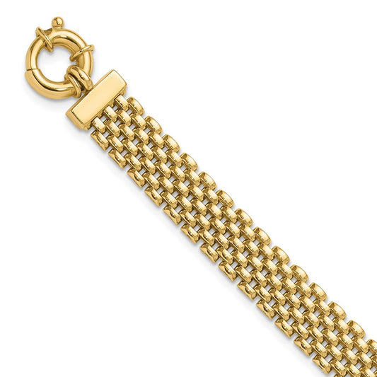 14K Polished 8.4mm Panther Link 7.5 inch Bracelet