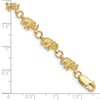 14k Polished and Textured Elephant 8 inch Bracelet