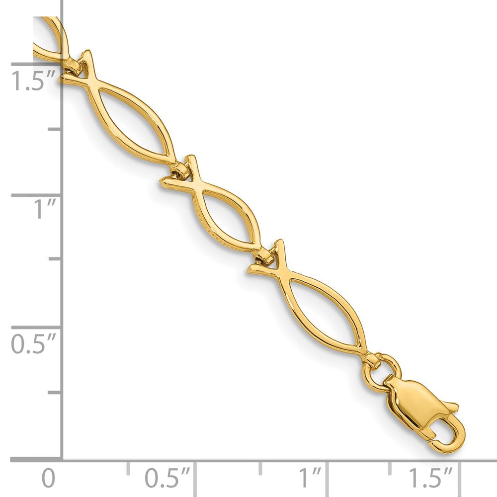 Gold Polished Ichthus Bracelets