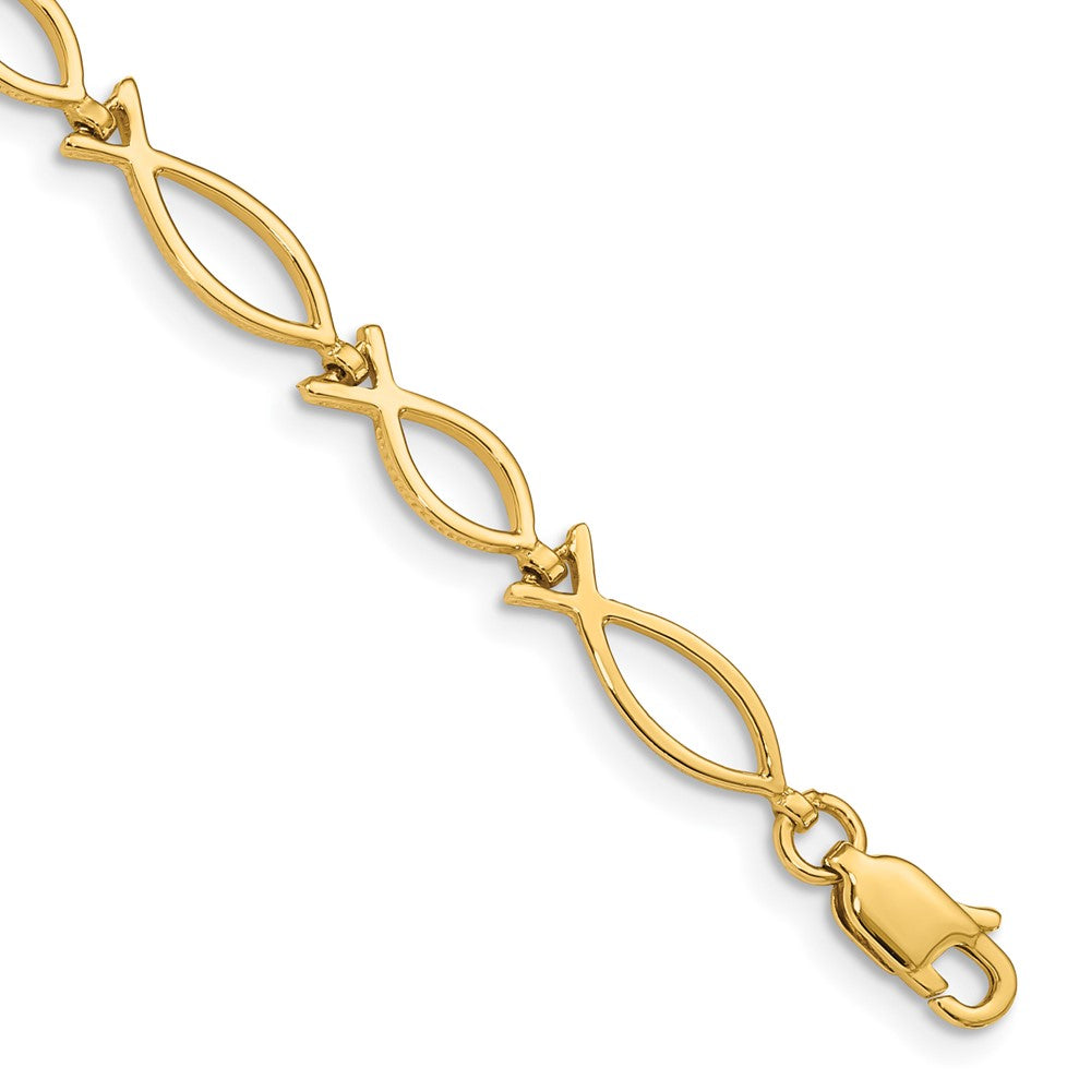 Gold Polished Ichthus Bracelets