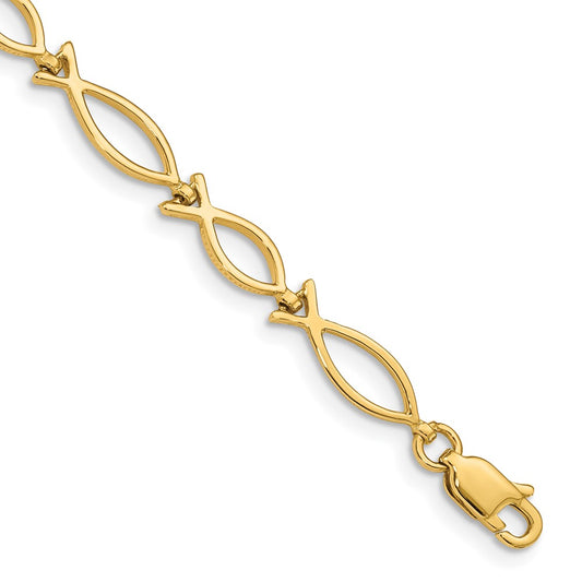 Gold Polished Ichthus Bracelets