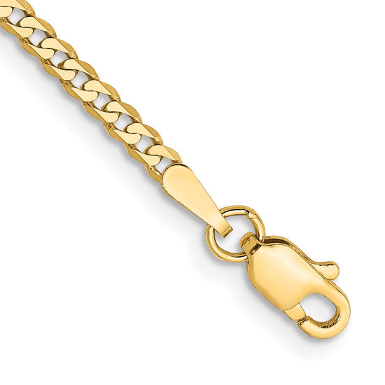Gold (10K & 14K) Flat Beveled Curb Chains