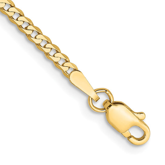 Gold (10K & 14K) Flat Beveled Curb Chains