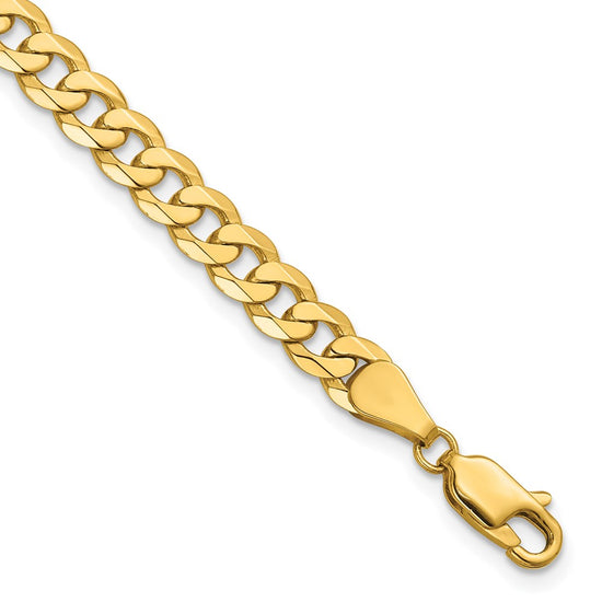 Gold (10K & 14K) Flat Beveled Curb Chains