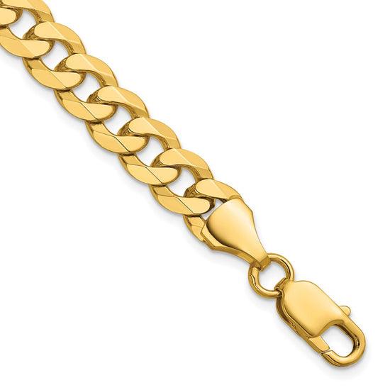 Gold (10K & 14K) Flat Beveled Curb Chains