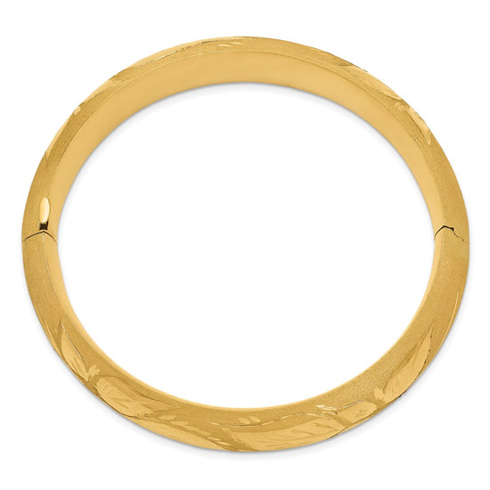 Gold Florentine Engraved Hinged Bangles