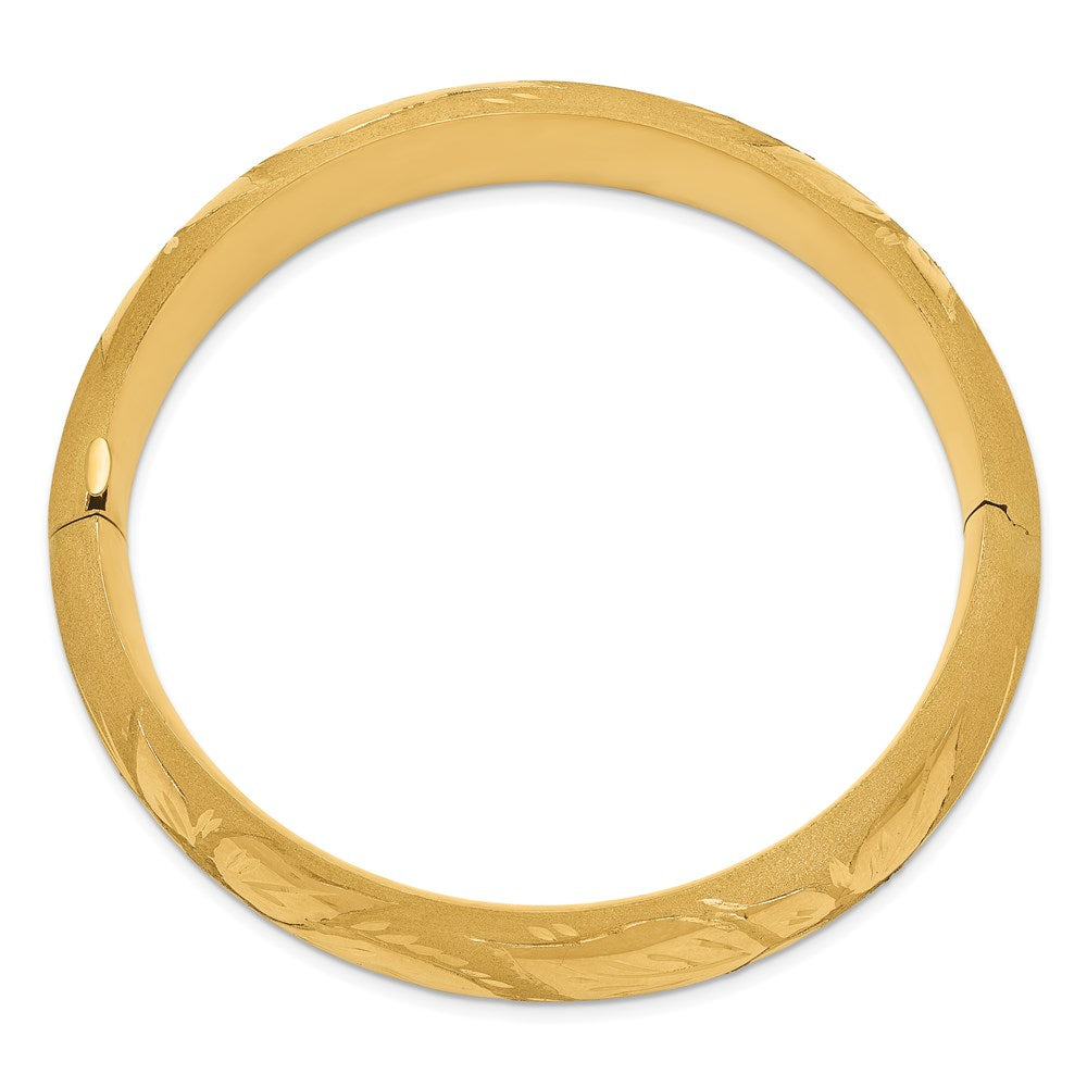 Gold Florentine Engraved Hinged Bangles