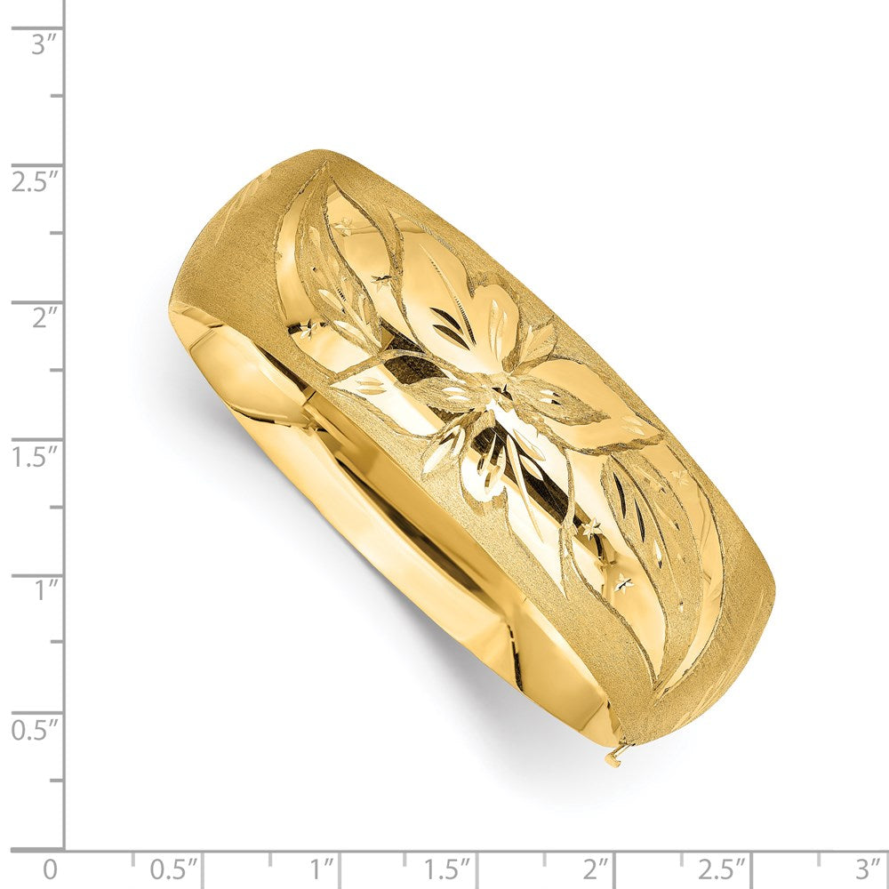 Gold Florentine Engraved Hinged Bangles