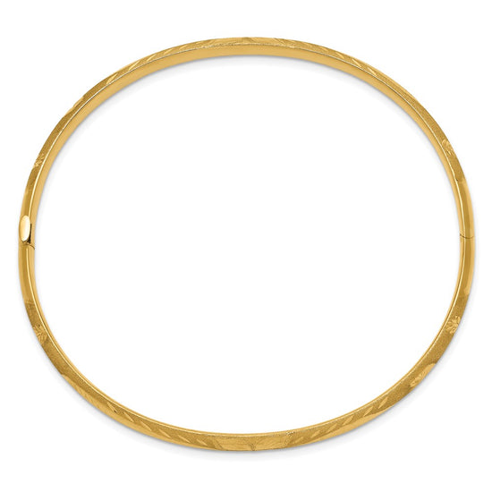 Gold Florentine Engraved Hinged Bangles