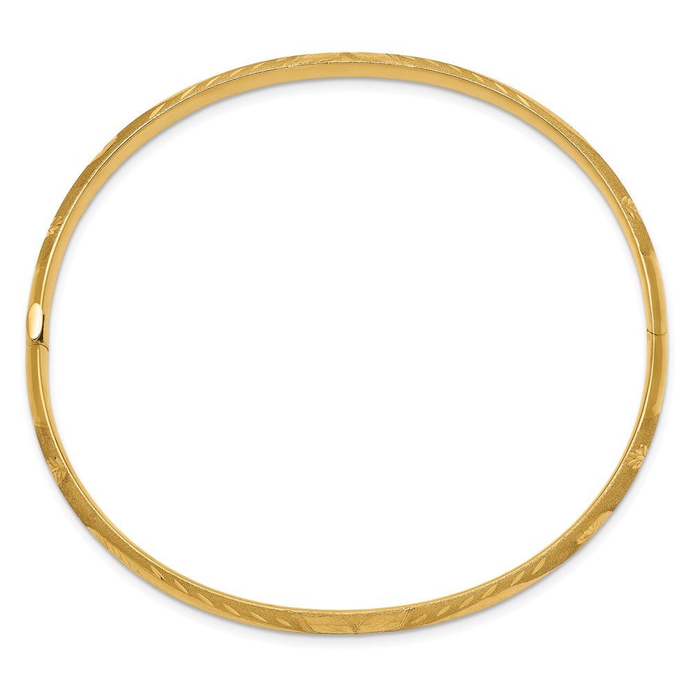 Gold Florentine Engraved Hinged Bangles