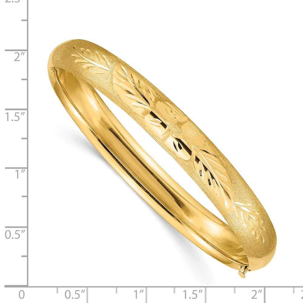 Gold Florentine Engraved Hinged Bangles