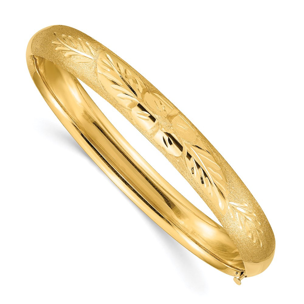 Gold Florentine Engraved Hinged Bangles