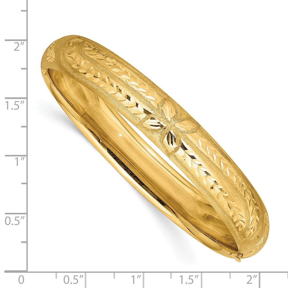 Gold Florentine Engraved Hinged Bangles