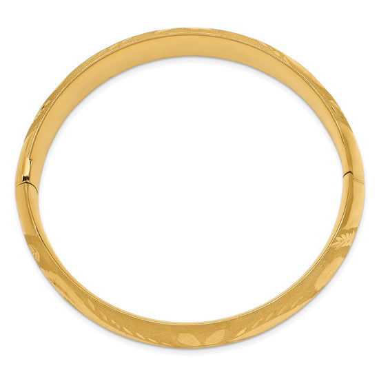 Gold Florentine Engraved Hinged Bangles