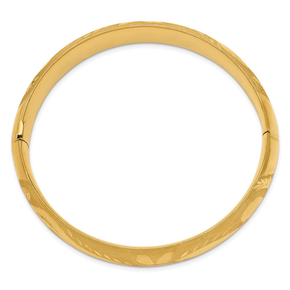 Gold Florentine Engraved Hinged Bangles