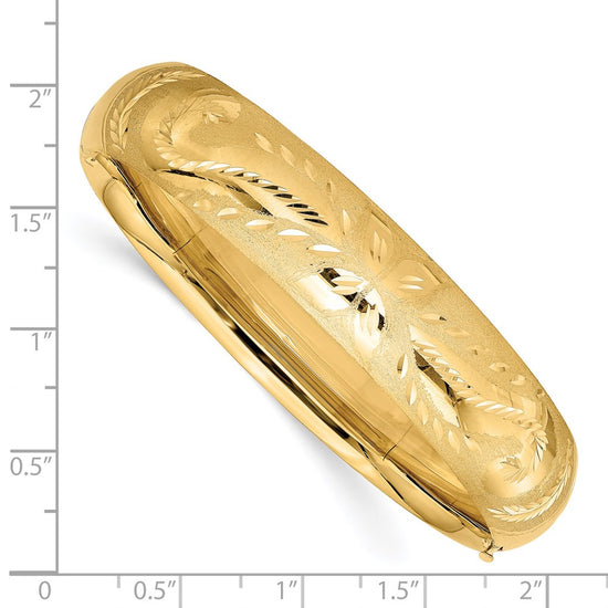 Gold Florentine Engraved Hinged Bangles