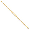14k Polished Solid Chain/Solid Plate Figaro Link Soft Diamond Shape 24.5x7.3mm Plate 8 inch ID Bracelet