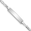 14k White Gold Polished Solid Chain/Solid Plate Figaro Link 20x4.5mm Plate 5.5 inch Baby/Child ID Bracelet