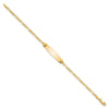 14k Polished Solid Chain/Solid Plate Figaro Link Soft Diamond Shape 24.5x7.3mm Plate 8 inch ID Bracelet