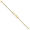 14k Polished Solid Chain/Solid Plate Figaro Link 19x4mm Plate 5.5 inch Baby/Child ID Bracelet