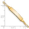 14k Polished Solid Chain/Solid Plate Figaro Link 19x4mm Plate 5.5 inch Baby/Child ID Bracelet