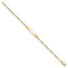 14k Polished Solid Chain/Solid Plate Figaro Link Soft Diamond Shape 19.5x5mm Plate 7 inch ID Bracelet