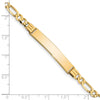 14k Polished Solid Chain/Solid Plate Figaro Link 33.5x6mm Plate 8 inch ID Bracelet