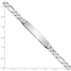 14k White Gold Polished Solid Chain/Solid Plate Figaro Link 38.5x8mm Plate 7 inch ID Bracelet