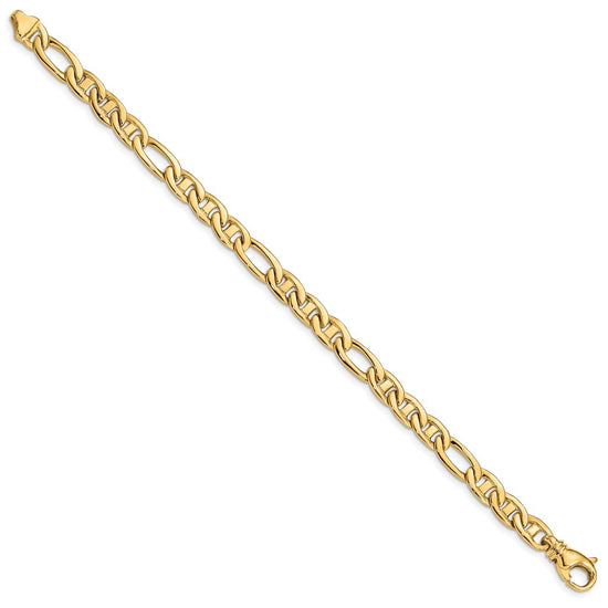 Gold Hand-Polished 3 & 1 Flat Anchor Chain