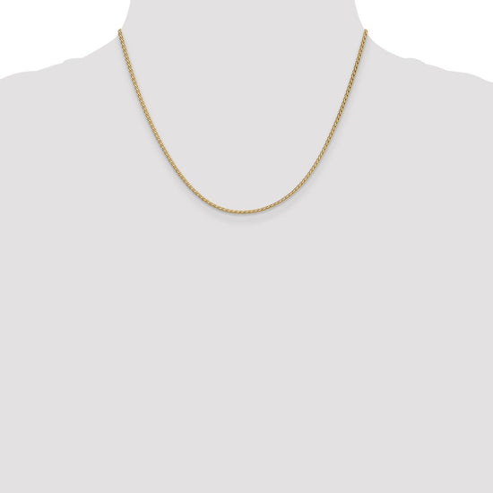 14K 18 inch 1.9mm Flat Wheat with Lobster Clasp Chain