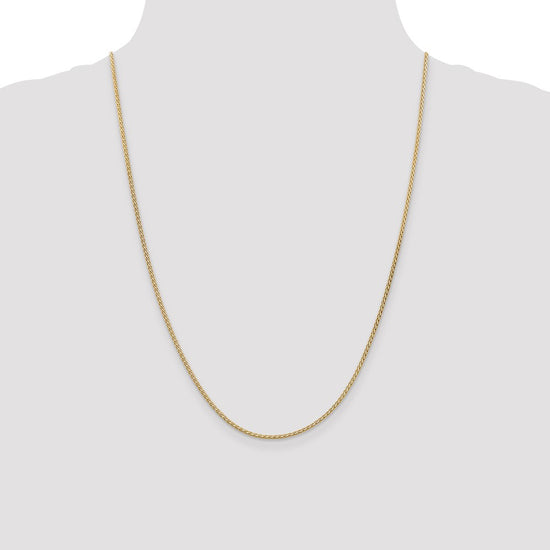 14K 24 inch 1.9mm Flat Wheat with Lobster Clasp Chain