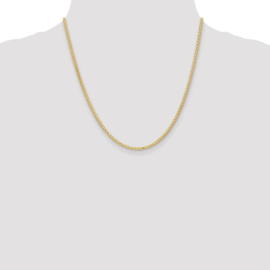 14K 20 inch 2.4mm Flat Wheat with Lobster Clasp Chain