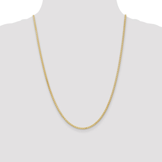 14K 24 inch 2.4mm Flat Wheat with Lobster Clasp Chain