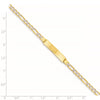 14k Polished with Rhodium Pav‚ Solid Chain/Solid Plate Figaro Link 25.5x5mm Plate 7 inch ID Bracelet