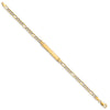 14k Polished with Rhodium Pav‚ Solid Chain/Solid Plate Figaro Link 25.5x5mm Plate 8 inch ID Bracelet