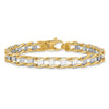 14k Two-tone 7.5mm Hand-polished Fancy Link 8.5 inch Bracelet