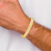 14k Polished and Satin 10mm Mens Fancy Link 8 inch Bracelet