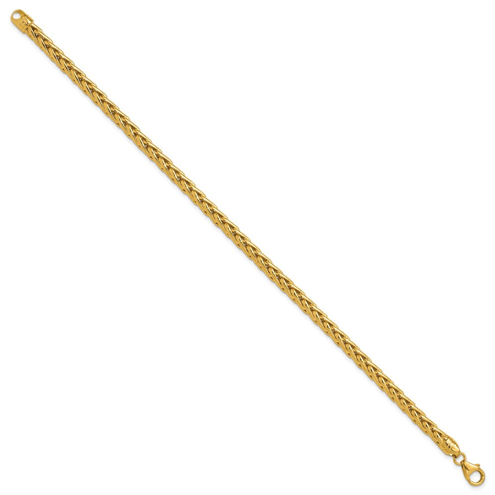 14k Polished 5.00mm Fancy Wheat Chain 8.5 inch Bracelet