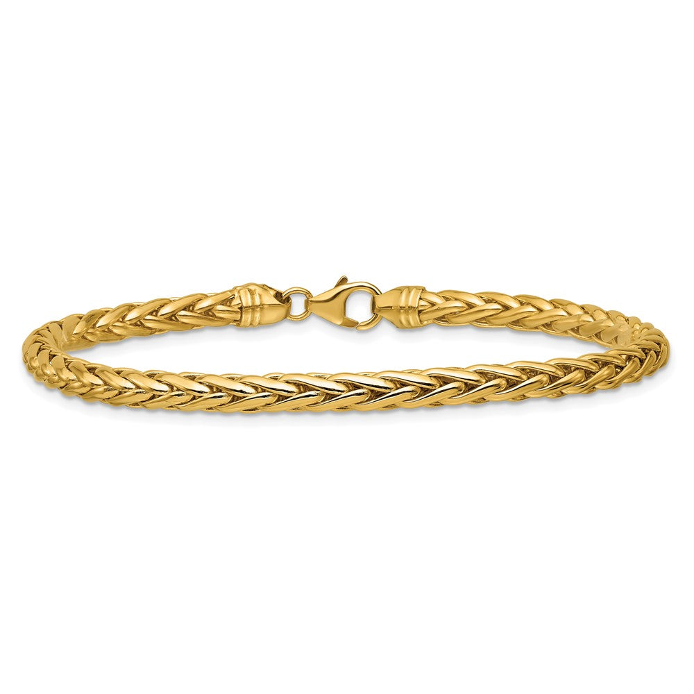 14k Polished 5.00mm Fancy Wheat Chain 8.5 inch Bracelet